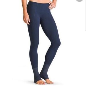 Athleta navy blue mid rise plié barre over the heel leggings size S
